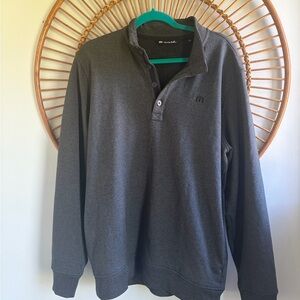 Travis Mathew Dark Charcoal quarter button-up Pullover
